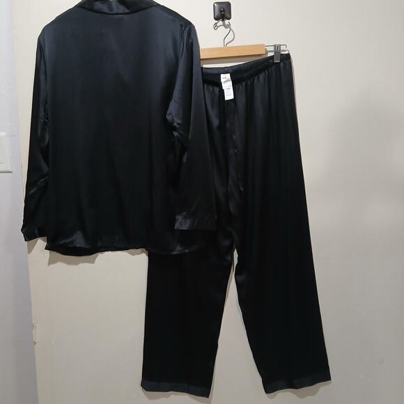 LILYSILK Pajama Set Womens Large Black 100% Mulberry Silk Machine Washable NWT - Picture 2 of 16